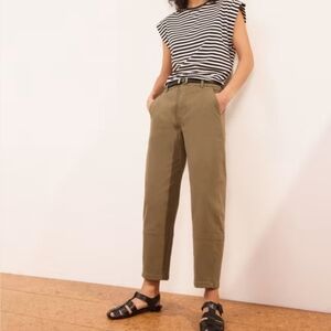 Everlane Utility Barrel Pant in khaki green